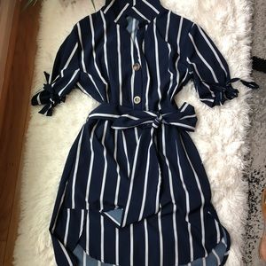 Blue and white striped dress Size S